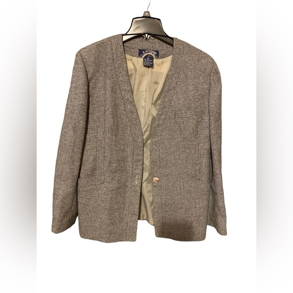 E.H. Woods Tweed Wool Vintage Gray Size 14 wool Blend VTG 90s - Picture 2 of 11